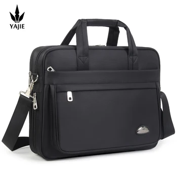 Valigette da uomo Borsa tote in tela Custodia grande per laptop Borsa per computer da 15,6 pollici 17 pollici 14 pollici Borsa da lavoro per ufficio a spalla 1