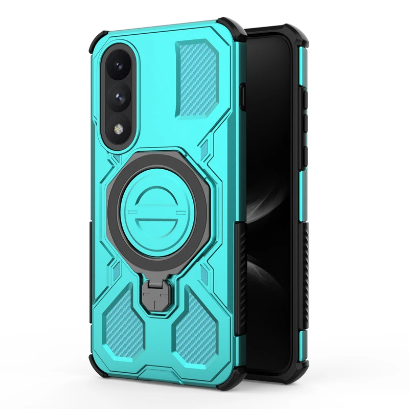 Shockproof Rugged Armor Case with Rotatable Metal Ring Stand