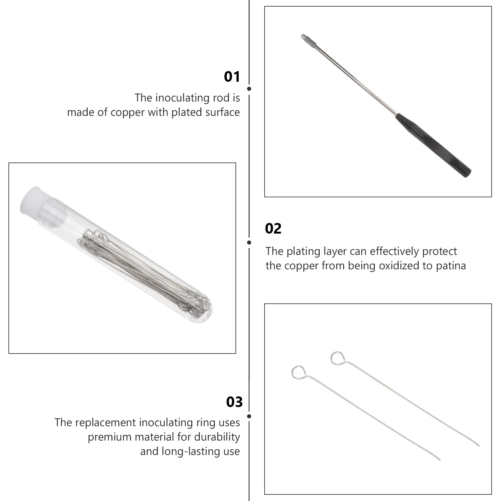 Inoculating Rod Pure Copper for Microbiological Testing Molecular Biology Laboratory