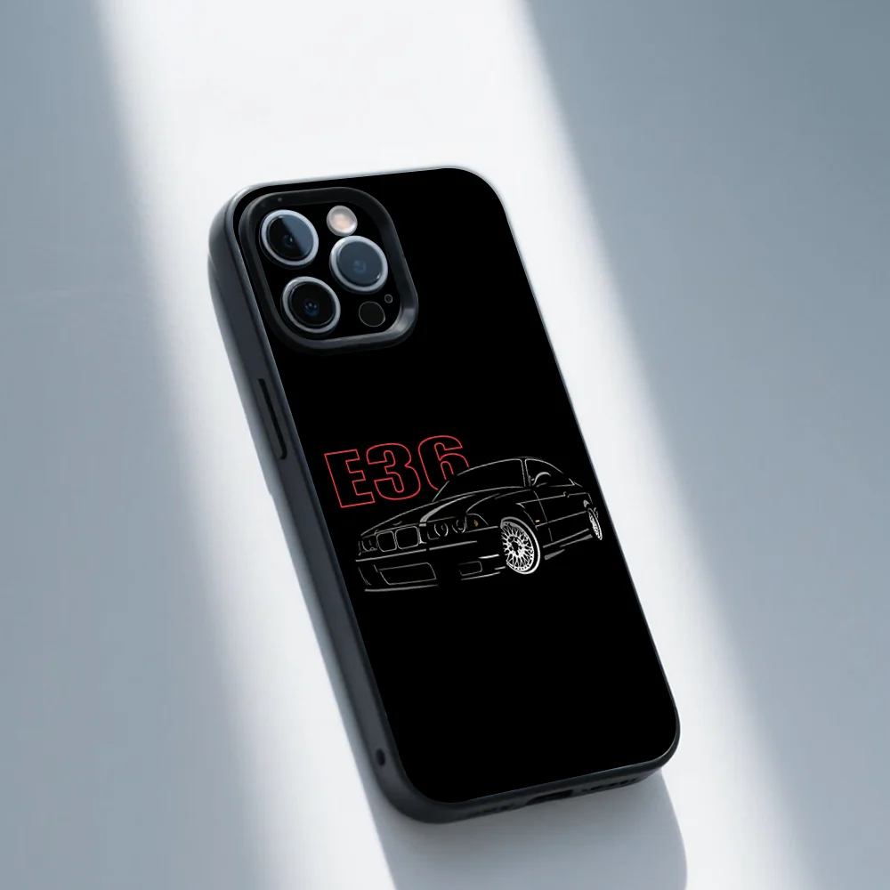 Luxury Car-Inspired Black Silicone Phone Case - Soft, Stylish Protection