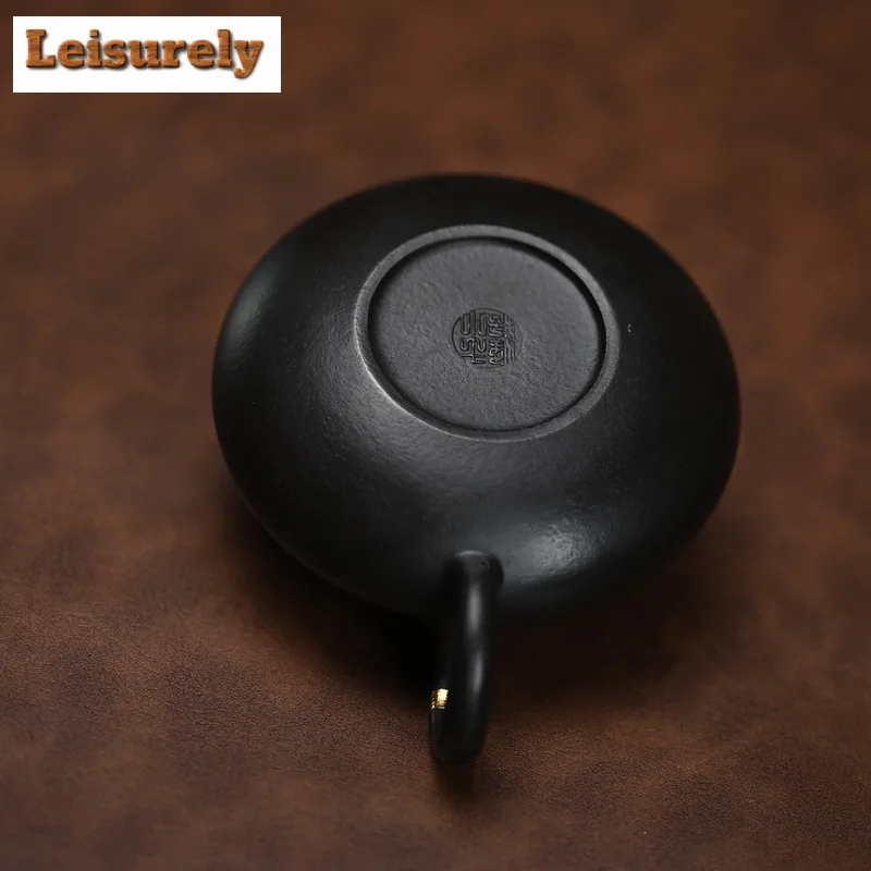 180ml Exquisite Yixing Purple Clay Teapots Handmade Colour Enamels Black Pot Raw Ore Dahongpao Mud Kettle Chinese Zisha Tea Set