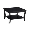 Heritage Square Coffee Table in Black Finish，Two Spacious Tiers of Shelving 2