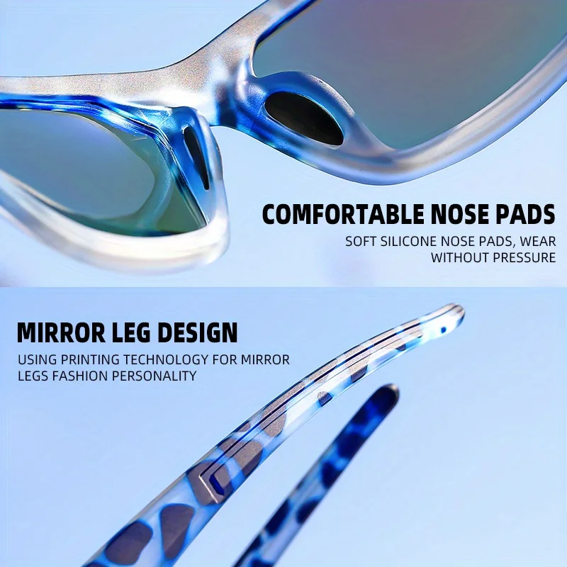 Polarized Sports Sunglasses with Colorful Coating and Silicone Nose Pads