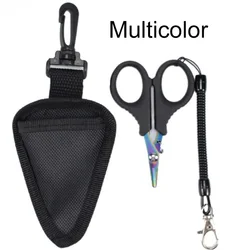 Compact Multifunction Fishing Scissors with Lanyard & Sheath - Premium Outdoor Fishing Tool (Multicolor - 1pc - Cut)