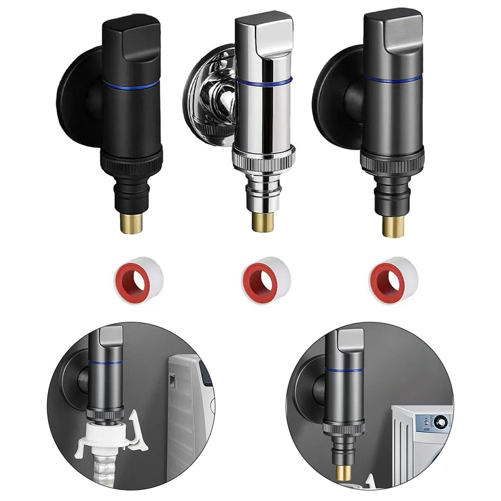 

Quick Opening Angle Valve Stainless Steel Washing Machine Faucet Water Stop Quick Opening Angle Valve Home Improvement