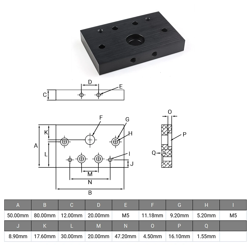 2Pcs Openbuilds C-Beam End Mount 6061-T5 12mm Thickness for 2080/4080 V-slot Linear Rail Compatible for Nema23 Stepper Motors