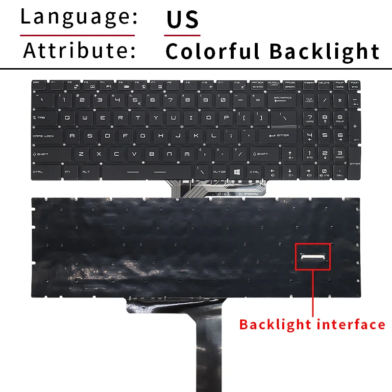 Фото Клавиатура с русской подсветкой для ноутбука Msi GE63VR GP73 GS73 GP75 GE73VR Raider RGB 7RF/8RF 8RE 8RF 8SG 8SF 8SE 9SG №4
