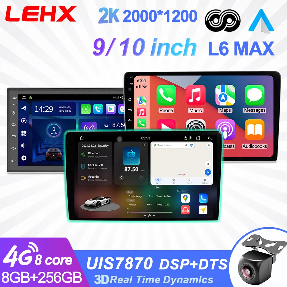 LEHX L6 Pro 2 Din WiFi Android 12 8 Core Auto Radio dvd Car Multimedia Video Player 7 9 10 inch dvd For Apple Carplay Navig GPS car multimedia player car radio