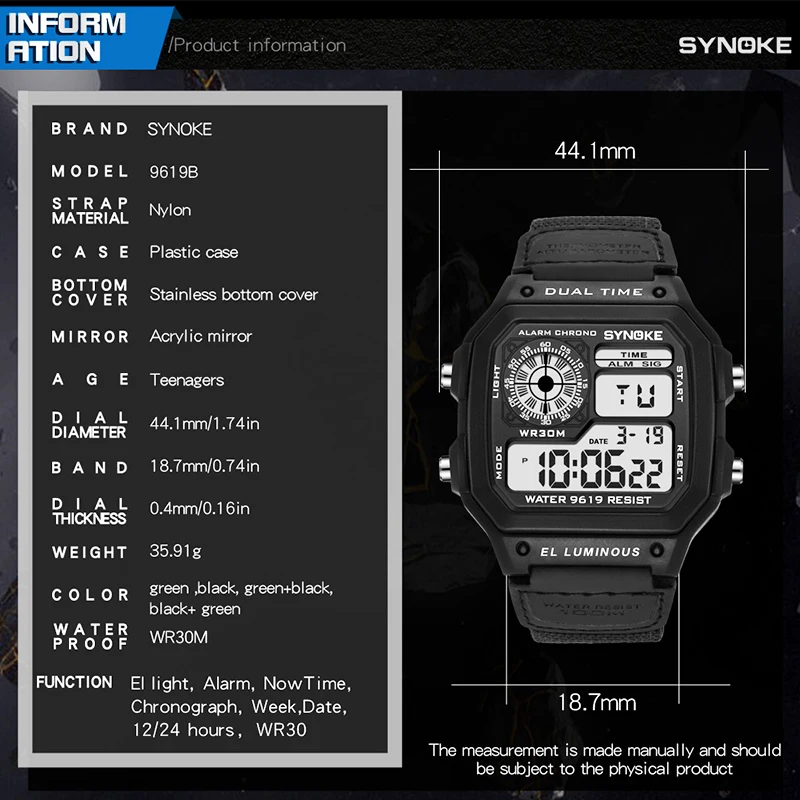 Casio Men's Digital Black and Grey Nylon Strap G-Shock Watch