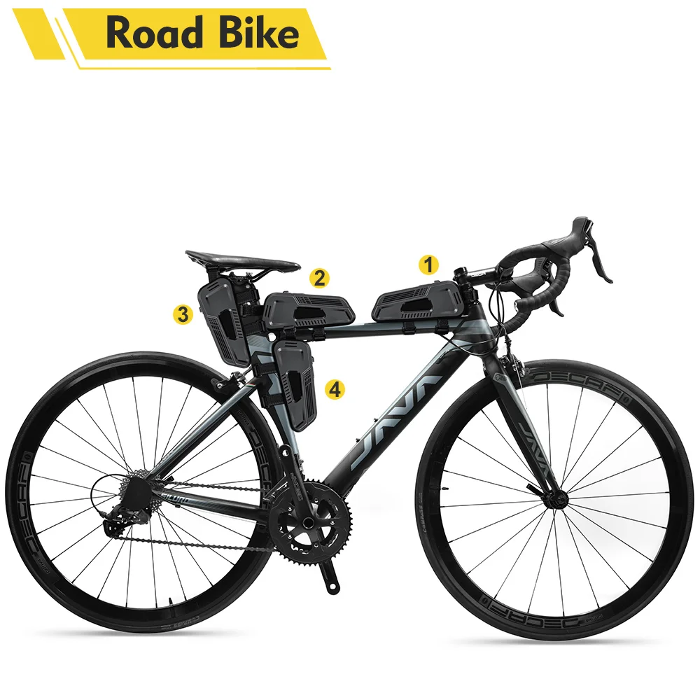 Bicycle Bag NEWBOLER Bicycle Bag Rainproof Cycling Top Front Tube Frame Bag Large Capacity MTB Road Bicycle Pannier Black Bike Accessories