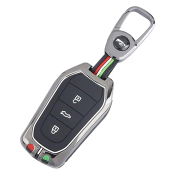 Custodia portachiavi per auto in lega di zinco 5008 DS5 DS6 per Peugeot 208 DS3 per Citroen C4 C5 X7 custodia per chiave remota intelligente in gomma siliconica - Custodia portachiavi per auto in lega di zinco 5008 DS5 DS6 per Peugeot 208 DS3
