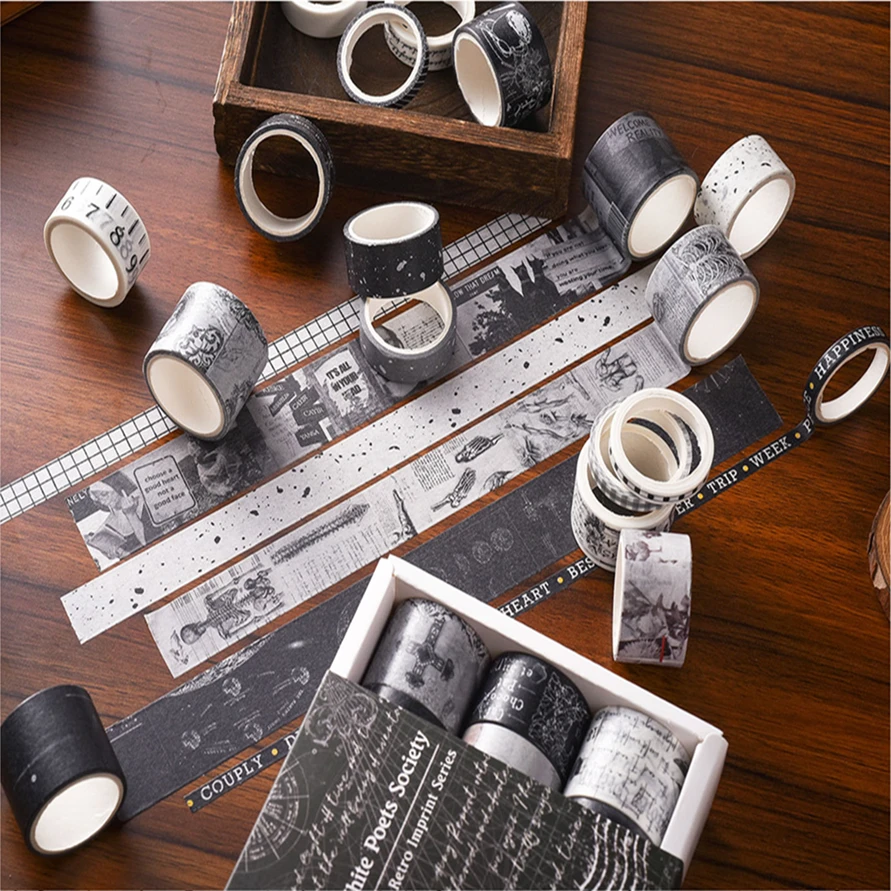

20 Pcs Washi Tape Set Adhesive Tapes Vintage Stickers Washitape Material Masking Tape Decorative Scrapbooking Cintas Autocollant