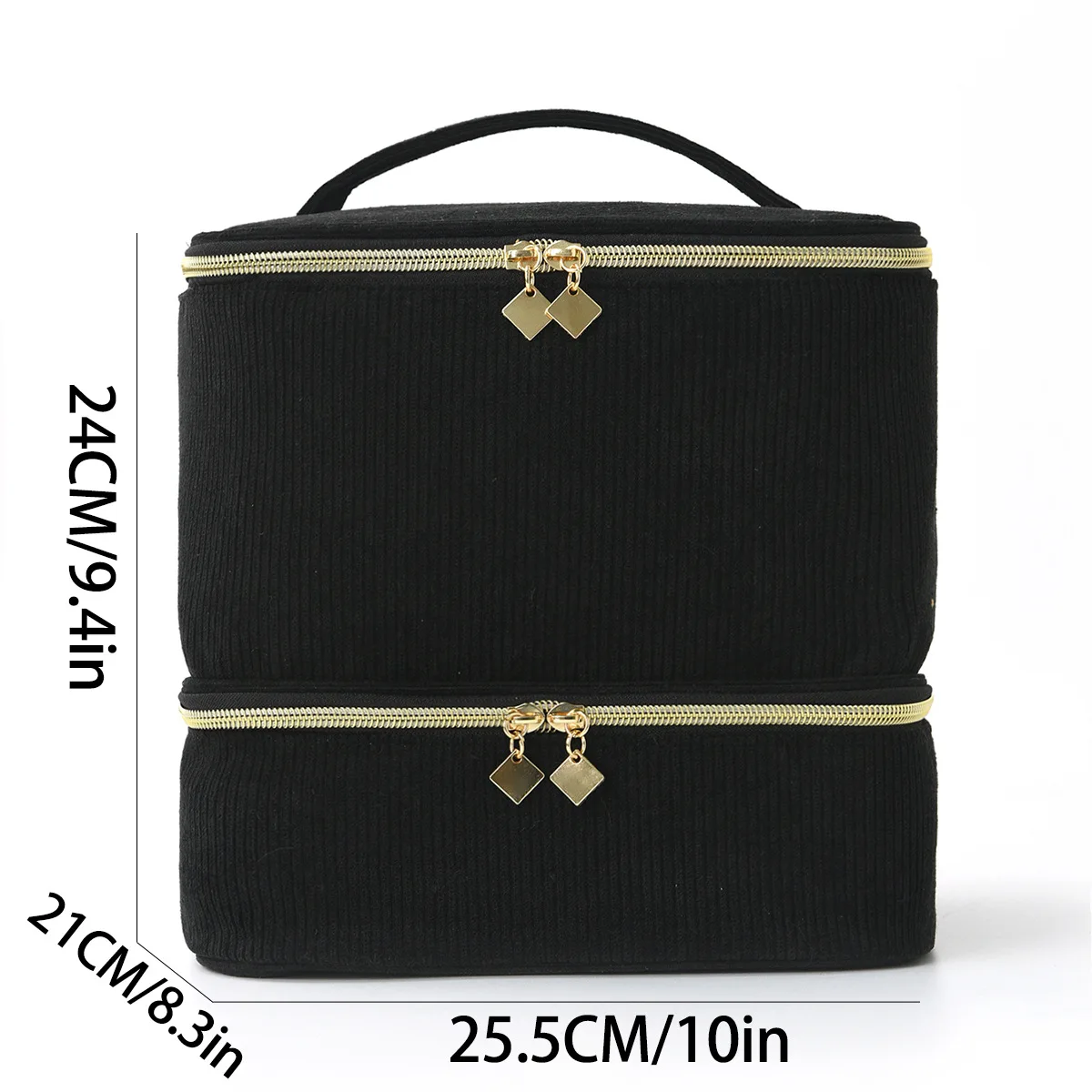 Portable Double-Layer Cosmetic and Nail Care Organizer with 30 Compartments