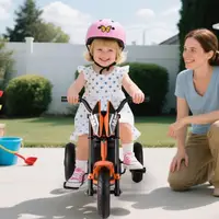 Tricycle pour enfants avec 3 roues robustes et pédales, vélo pour enfants, draisienne pour enfants, orange 3