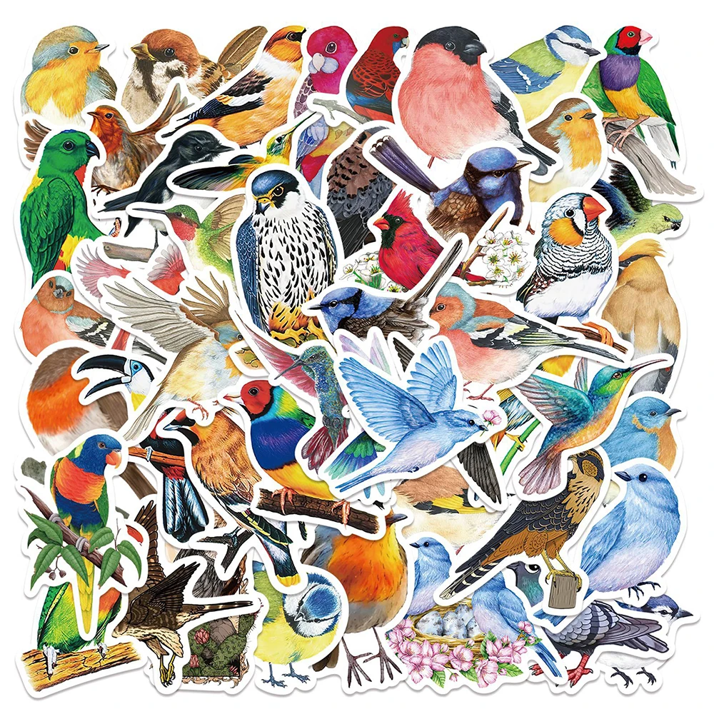 Stickers cartoon stickers 10/30/50PCS Mix Watercolor Style Bird Cartoon Stickers DIY Travel Skateboard Suitcase Guitar Luggage Laptop Funny Cute Sticker