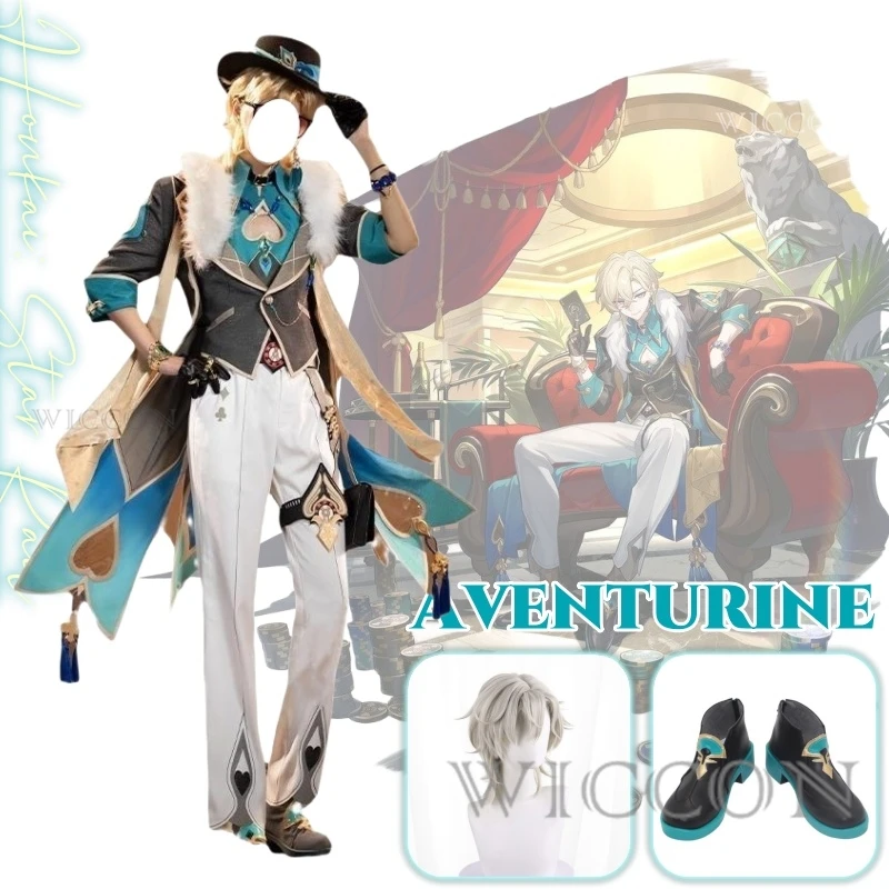 

Aventurine Anime Game Honkai: Star Rail Cosplay Costume Clothes Wig Shoes Uniform Cosplay Interastral Peace Corporation Party