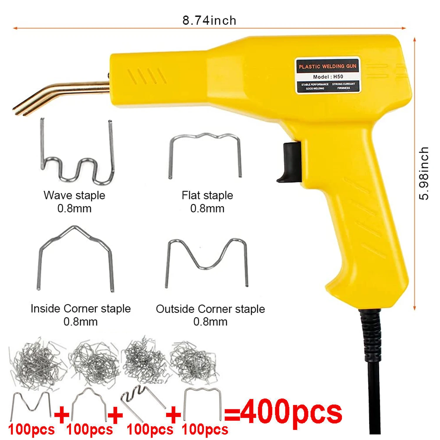 YellowHotStaplerPlasticWeldingMachinePlasticBumperSoldering