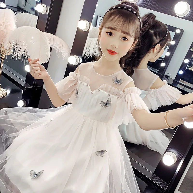 

Girls' Dress Summer Kids' Skirt New Internet Celebrity Princess Dress Little Girl Western Style Tulle Tutu Skirt Fairy Dress