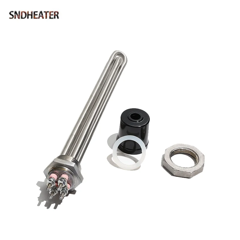 SNDHEATER DN25 G1 Thread Water Heating Element 120V 220V 2 Ten Electric Heater with Lid 1500W 2500W 3500W 4500W 5500W