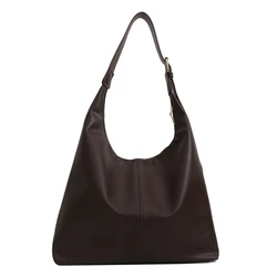 Elegant Women's Soft PU Leather Handbag - Large Capacity Retro Tote (Coffee)