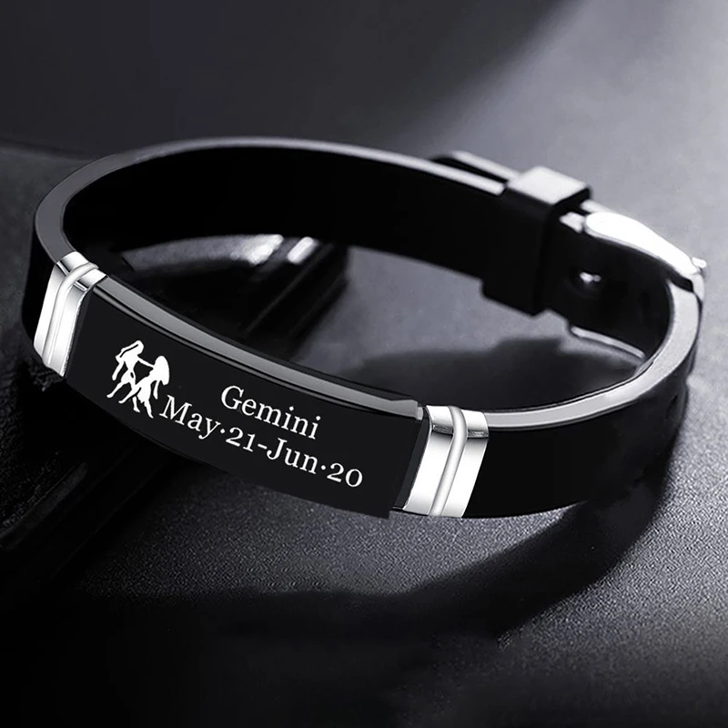 12-Sternbild-Sternzeichen-Armband für Herren, Edelstahl, Skorpion, Waage, verstellbare Armbänder, Armreifen für Damen – Detail 8