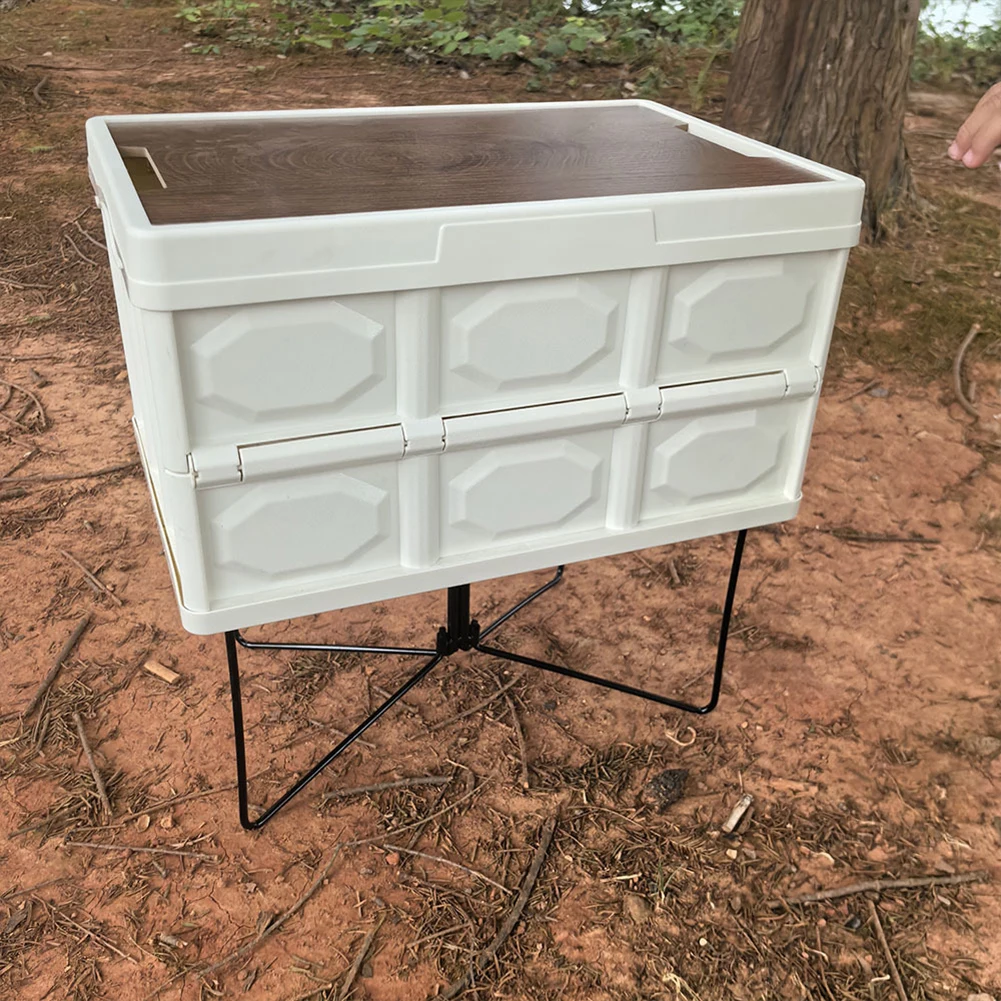 1/2PCS Camping Folding Cooler Box Stand Metal Container Holder Shelf Outdoor Camping Travel Picnic Foldable Storage Case Shelves