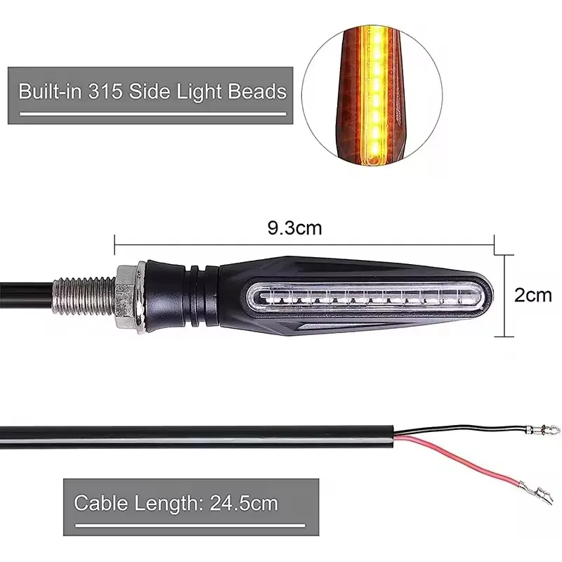 Waterproof ABS Motorcycle Turn Signal Light 12V Flashing Indicator