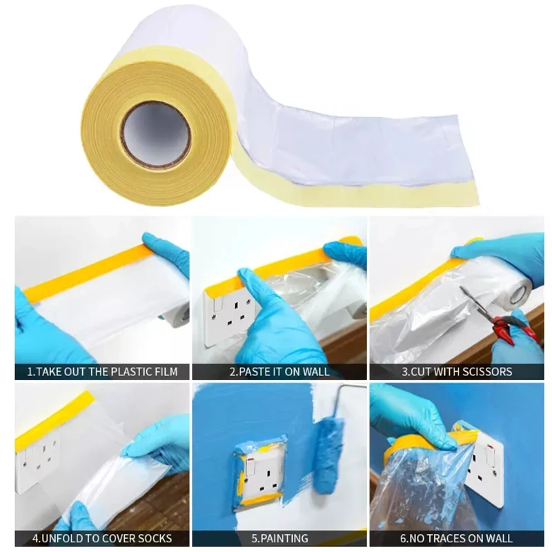 Painters 2 Inch Foam Price Exterior Laser Masking Paper with Tape Attached  - China Masking Tape, Painters Tape