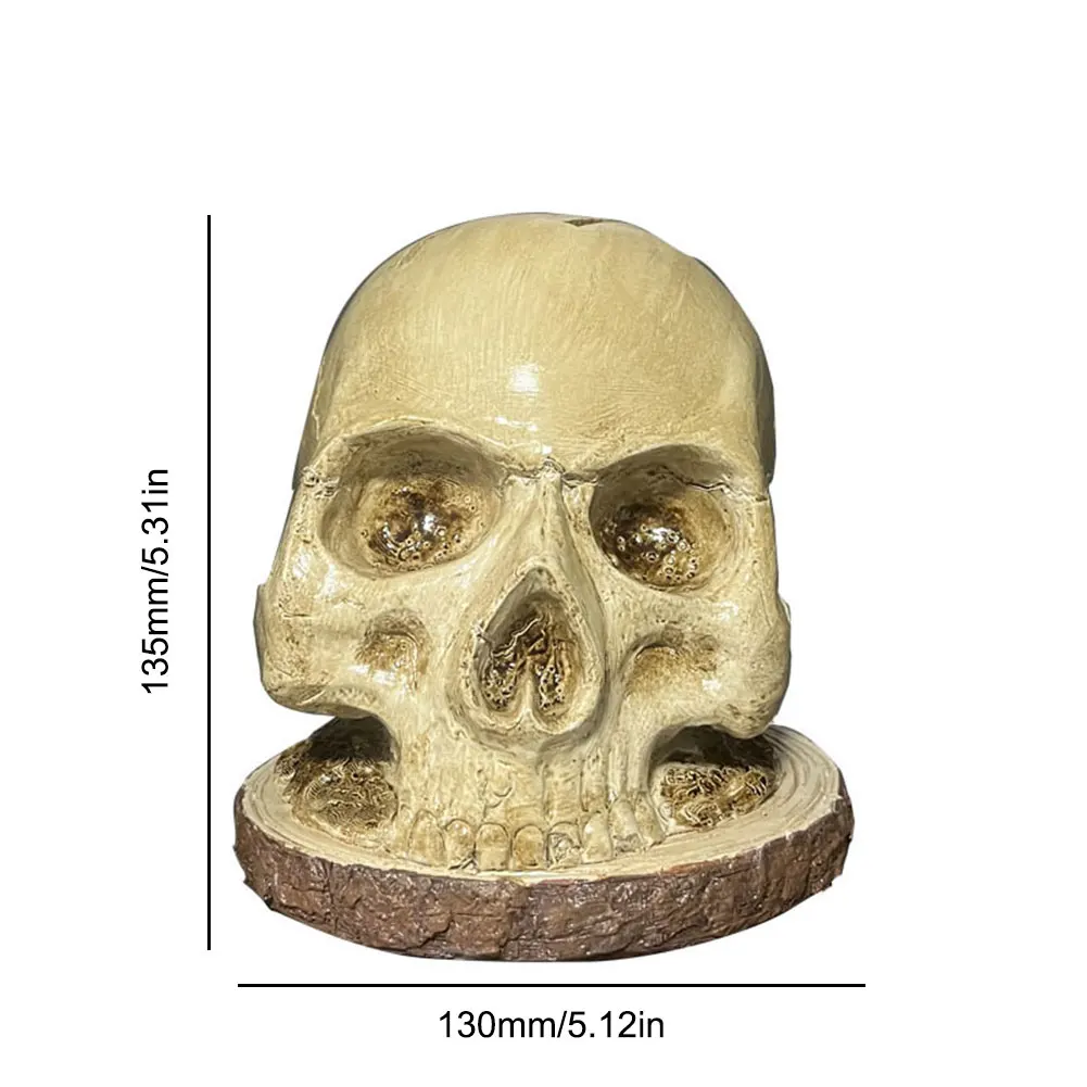 Skull Knife Holder Resin Horror Head Knife Rack Fruit Chopping Knife Stand Halloween Party Decoration