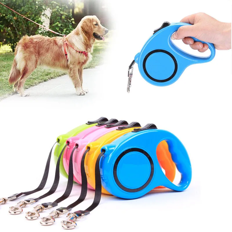 

3M 5M Leashes Durable Automatic Retractable Nylon Cat Lead Extension Puppy Walking Running Lead Roulette For Dogs Harness