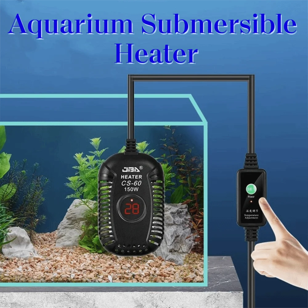 Quartz Glass Aquarium Submersible Heater Low Water Level Adjustable Fish Tank Heating Rod Ultra Short 25w-150w