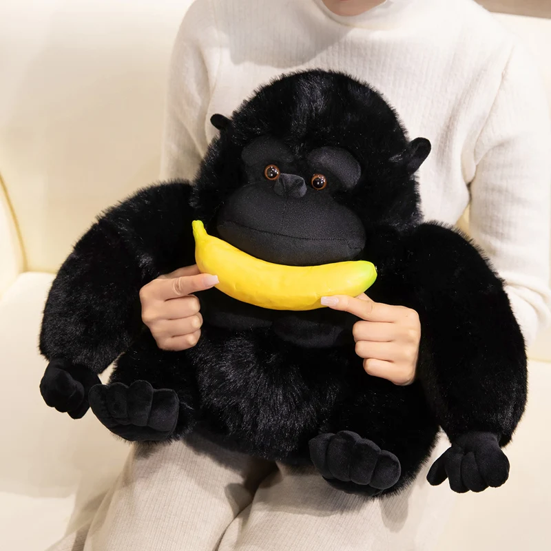 Cute Lifelike Gorilla Plush Toy - Soft Stuffed Animal Doll for Kids, Birthday Gift & Home Decor
