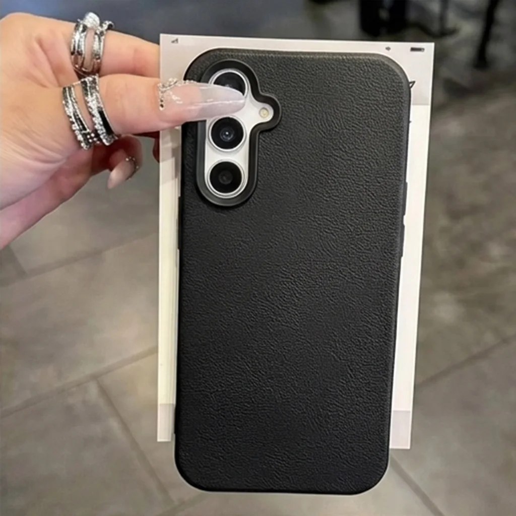 Matte Solid Color Leather Shockproof Phone Case - Soft Protective Cover