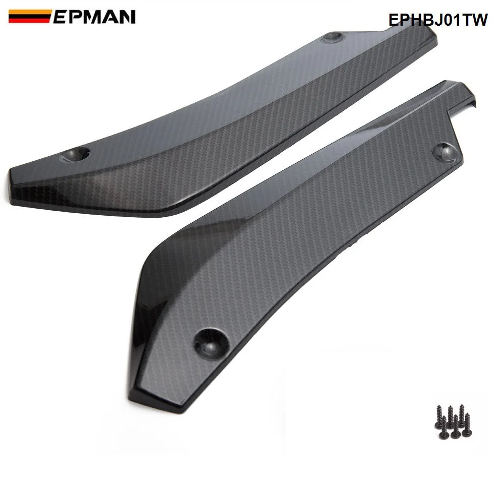 Epman 2PCS/SET Universal Car Rear Bumper Lip Splitter Diffuser Chin Spoiler Canard Deflector EPHBJ01