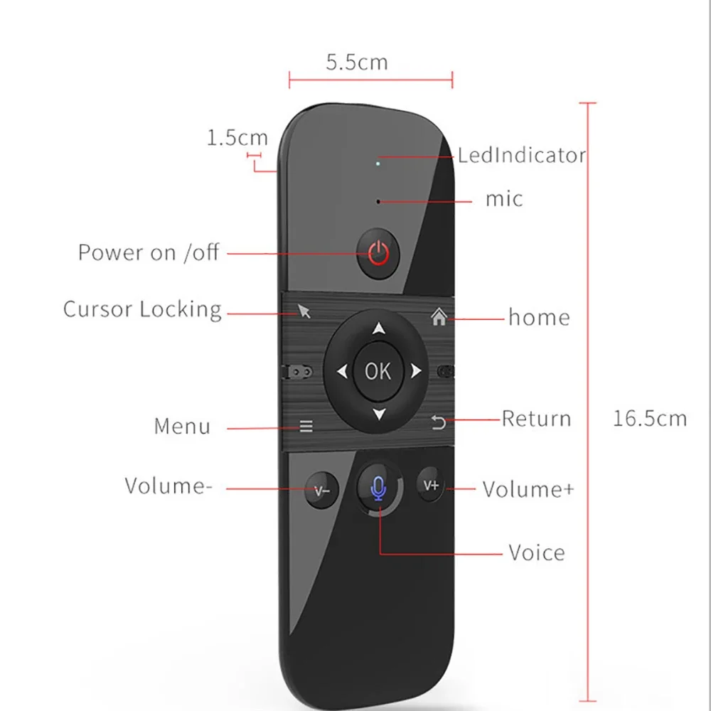 Mouse de Voz sem Fio em 2.4g Bluetooth Mini Teclado Controle Remoto Recarregável Aprendizado de ir para Smart tv Android Box - Imagem 4