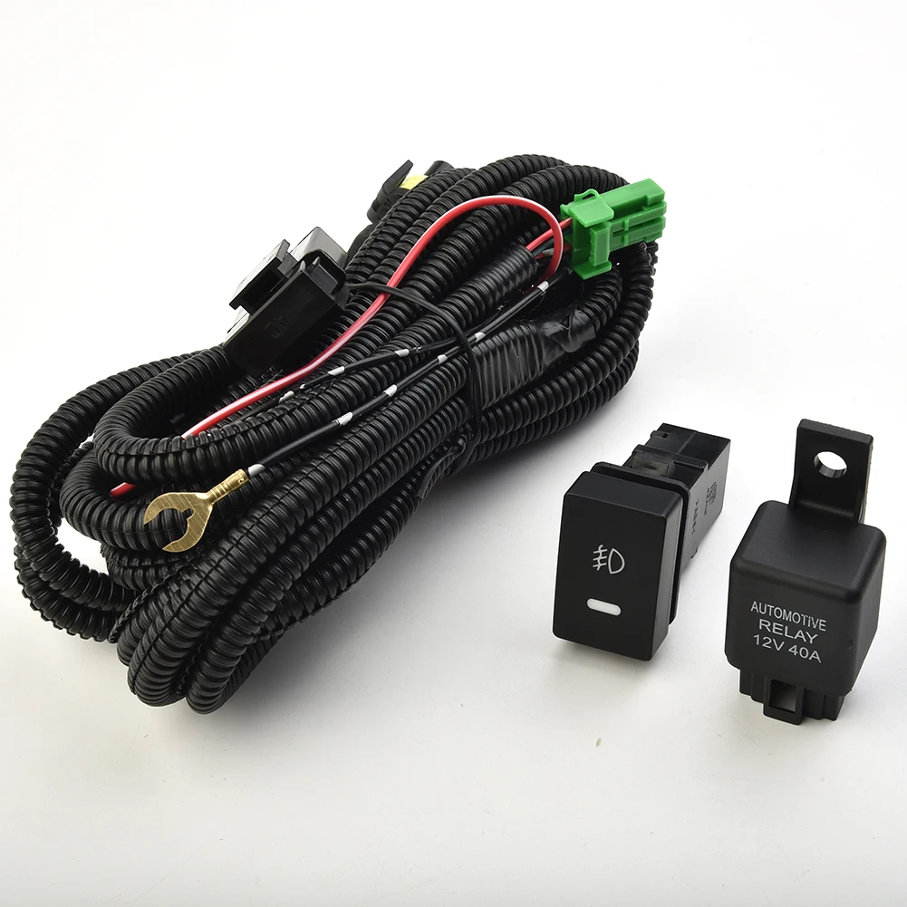H11 fog light wiring harness Socket With LED Indicator Switch Automotive Relay For Honda For Ford Most Universal Car Modles