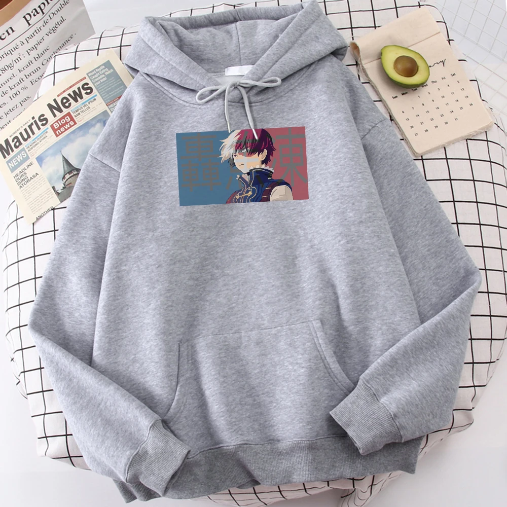

Hot Sale Thick Fashion Sportwear Todoroki Boku My Hero Academia Printing Mens Hoodies Warm Fleece Men'S Hoody Large Size Hooded