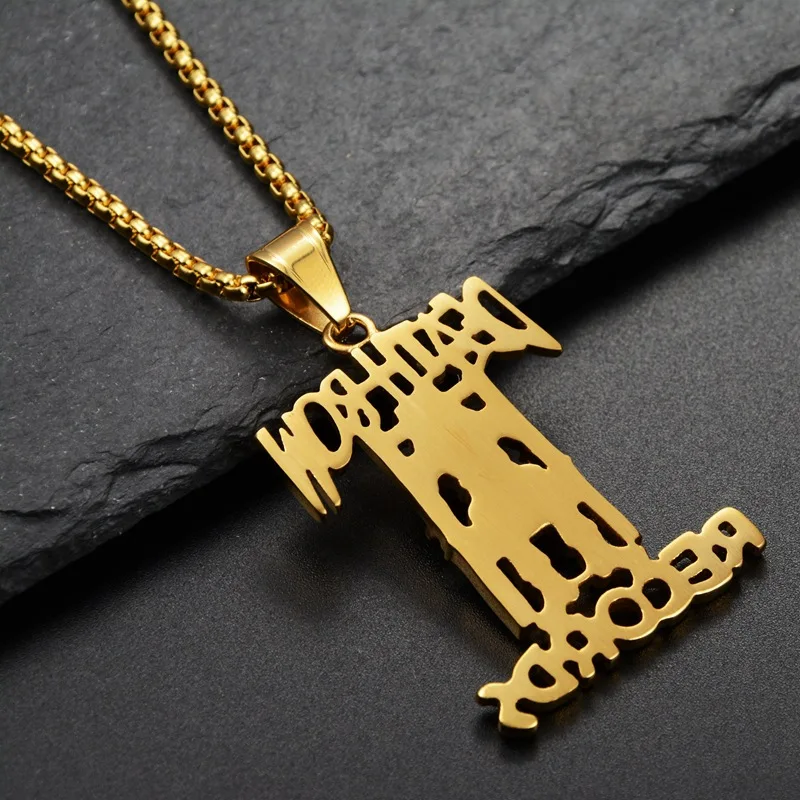 Hip Hop Nightclub TUPAC Chain DEATH ROW Records Necklace For Men New Rap Stainless Steel Pendant Jewelry 5