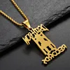 Hip Hop Nightclub TUPAC Chain DEATH ROW Records Necklace For Men New Rap Stainless Steel Pendant Jewelry 5