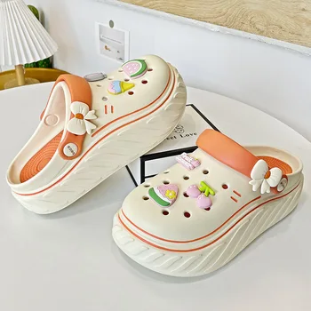 Women Cute Clogs Summer Women Sandals Thick Bottom Home Slides Soft EVA  Platform Garden Shoes Beach Sandals Home Slippers