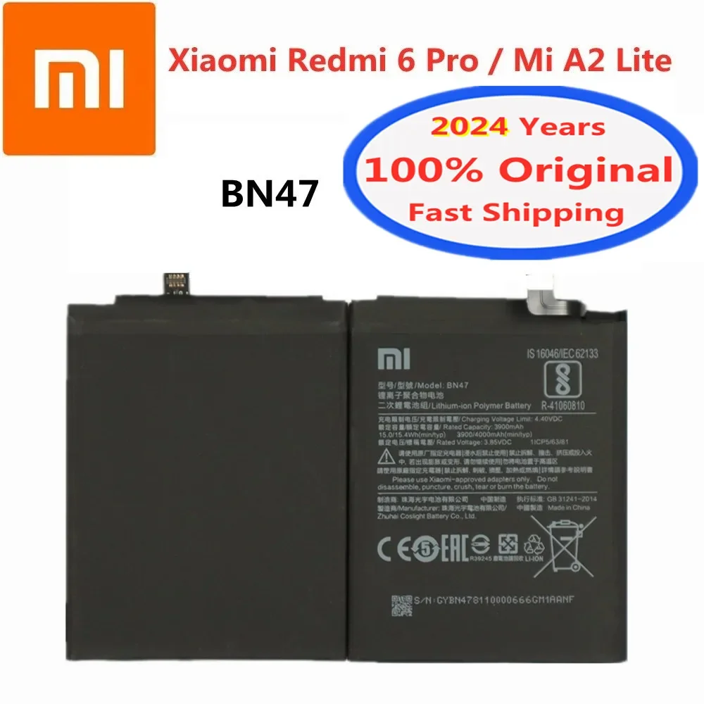 

Аккумулятор BN47 для Xiaomi Redmi 6 Pro/6Pro/Mi A2 Lite, 2024 мАч
