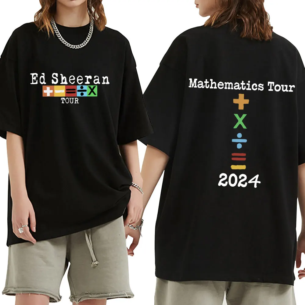 

Ed Sheeran 2024 Concert Tour Mathematics T Shirt Fans Gift 100% Cotton Casual T-shirts Men's Vintage Hip Hop Tee Shirt Oversized