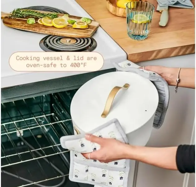 10-in-1 6qt Electric Multi-Cooker by Drew Barrymore 7 Preset Functions, Touch-Activated Digital Display Perfect For He 5