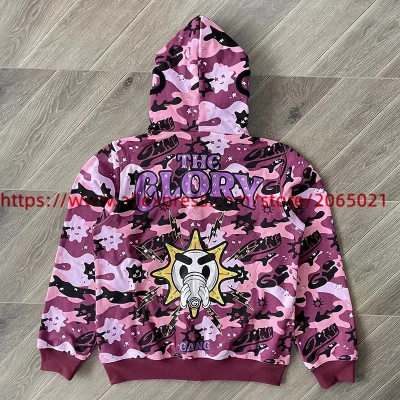 Glo Gang The Glory Full Zip パーカー　L size Glo Gang | The Glory Full Zip Hoodie (Green Wash Camo) | Ho…