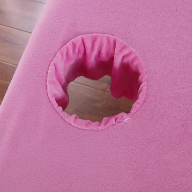 Thicken Velvet Sabnanas Beauty Salon Massage Table Fitted Bed Sheet Skin-Friendly Massage Sheet SPA Bed Cover with Hole 3