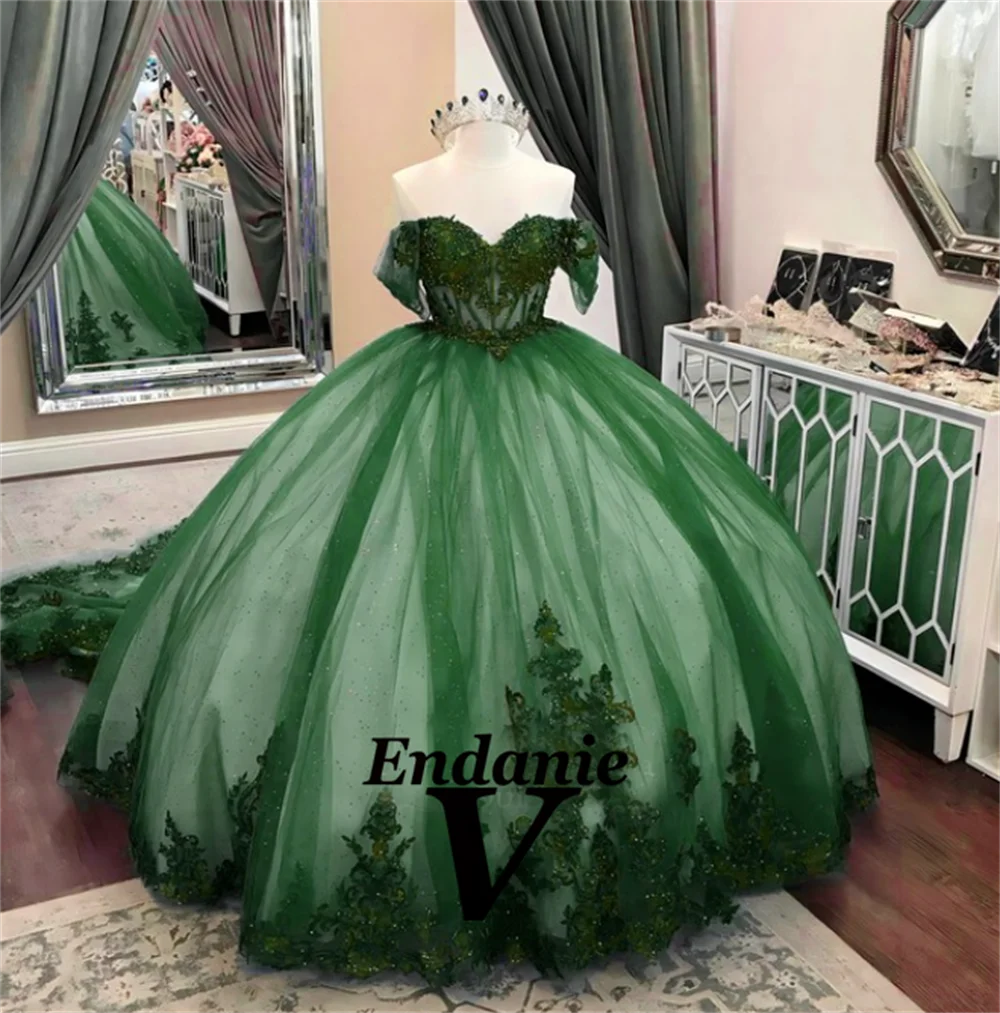 Vendanie Charming Ball Gown Quinceanera Dresses Appliques Sequined Off the Shoulder Court Train Draped Vestidos De 15 A&ntilde;os quinceanera dresses