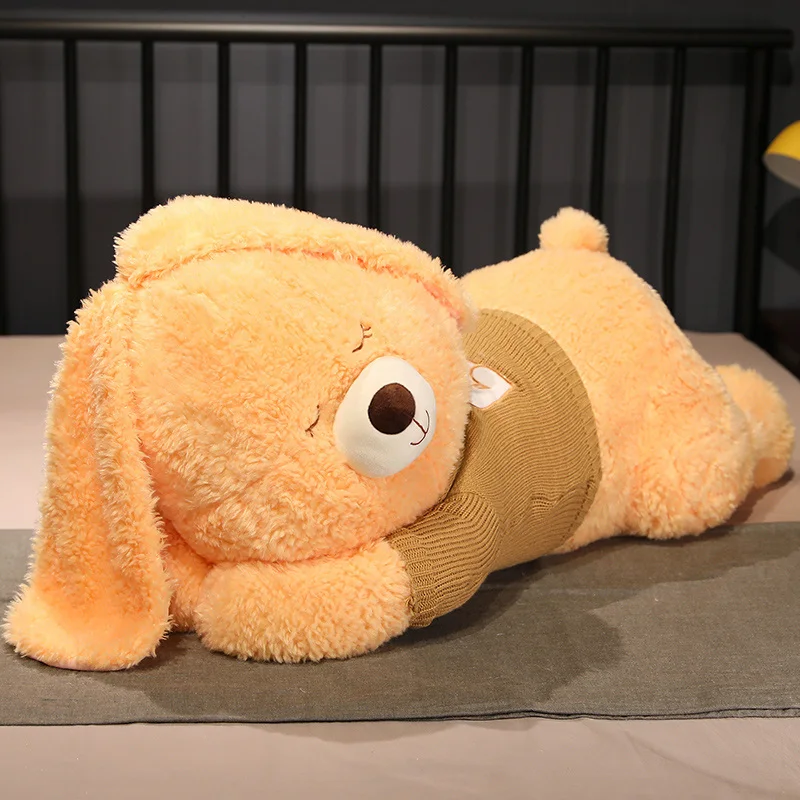 thumbnail image 1 of Muñeco de peluche de conejo tumbado con suéter para niños, almohada suave de peluche, regalo de cumpleaños y Navidad, 80/100CM, 1 of 5