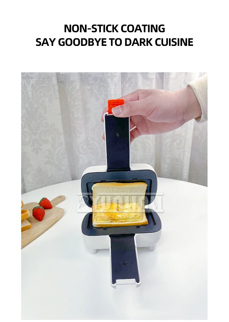 Description Picture 6 of itemHousehold Sandwich Maker Panini Mini Toaster Breakfast Machine Multifunctional Double-sided Heating Bread Machine