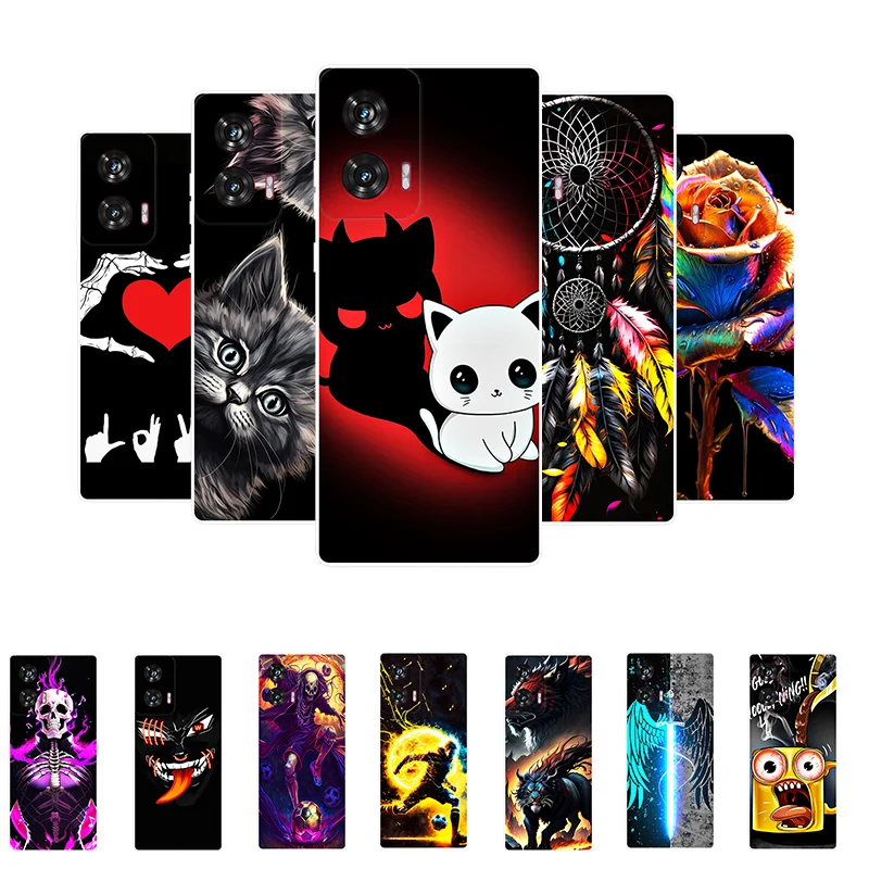 SEAHAI Hoesje voor Motorola Edge 50 Fusion, ultradunne siliconen TPU-bumper schokbestendige zachte gelrubber antislip hoes - blauw