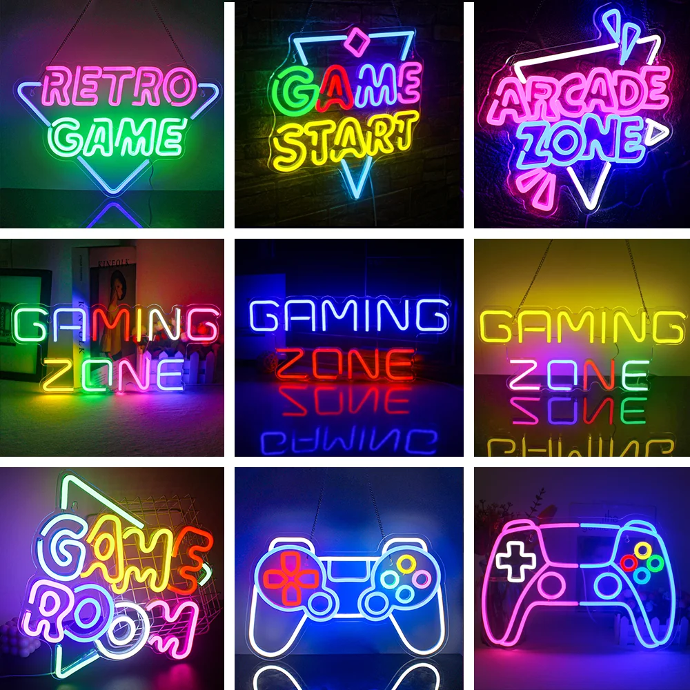 

Game Zone Neon Led Sign for Wall Decor Gaming Neon Lights Signs with USB Powered for Game Room Game Zone Bedroom Gifts for Gamer
